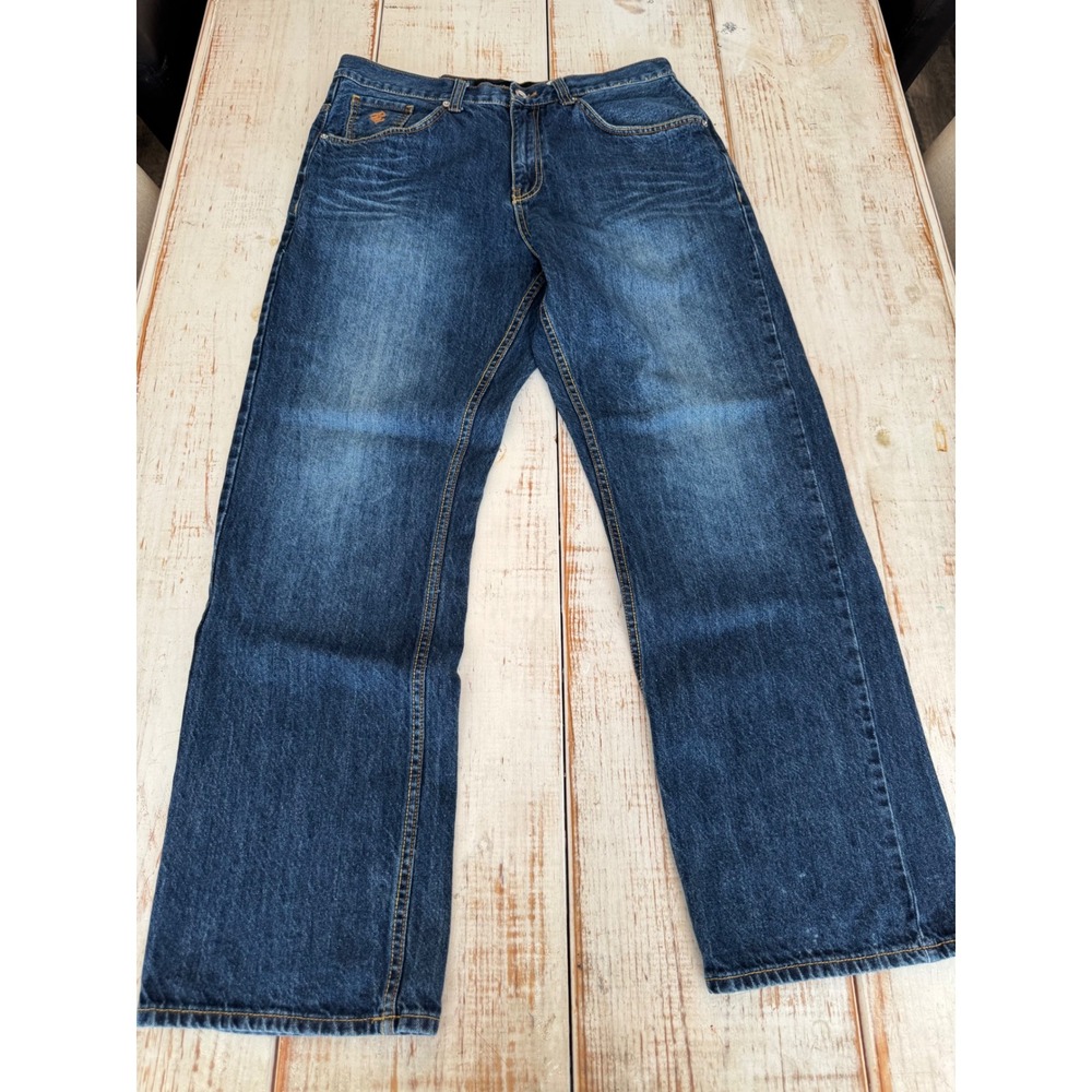 Rocawear Mens Regular Fit Jeans W36‎ Indigo Blue Denim Logo Embroidered 10-683-0